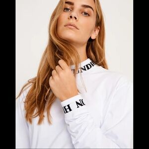 WON HUNDRED White Long Sleeve Mock neck Shirt XS/S